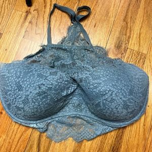 Pink Victoria's Secret blue lace razorback bra large